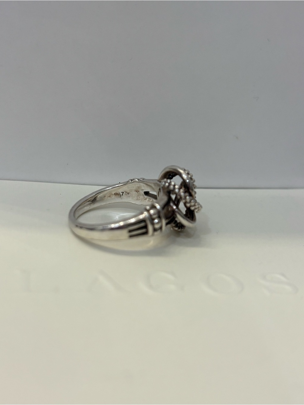SOLD LAGOS Silver love knot Caviar Ring - Picture 3 of 3